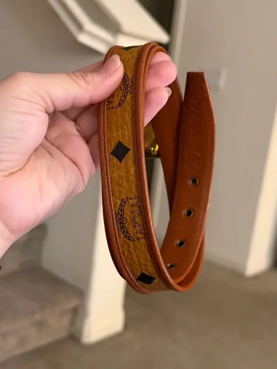 MCM Cognac Klassik Logo Belt - Picture 3 of 4